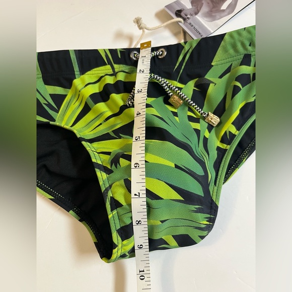 Taddle tropical print Men's Green Swim Trunks M - Picture 10 of 14
